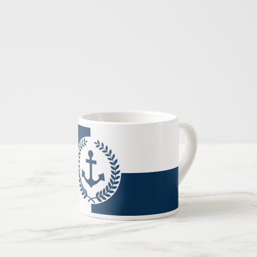 Nautisch thematisch ontwerp espresso kop (Voorkant rechts)