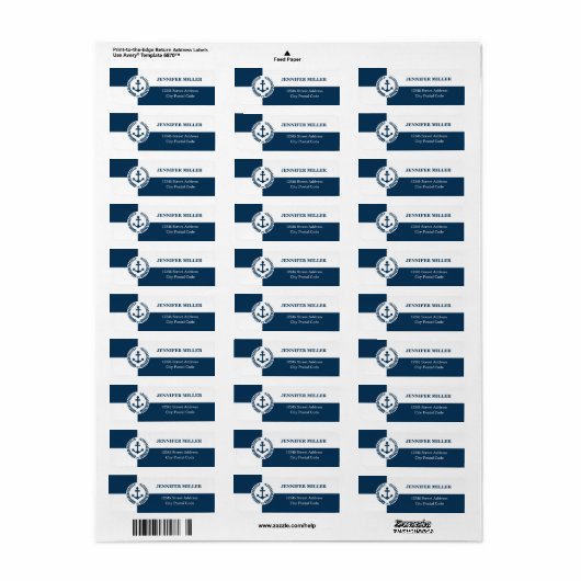 Nautisch thematisch ontwerp etiket (Full Sheet)