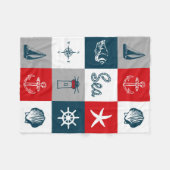 Nautisch thematisch ontwerp fleece deken (Voorkant (Horizontaal))