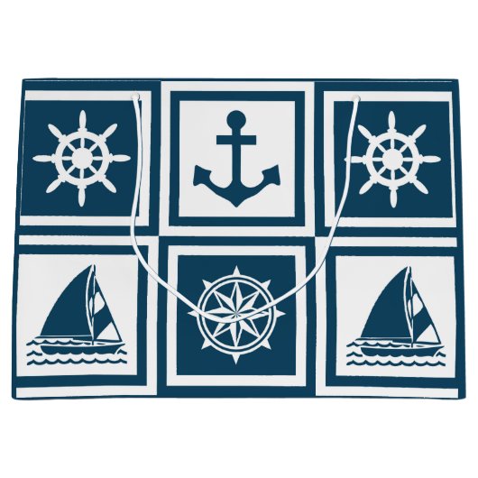 Nautisch thematisch ontwerp groot cadeauzakje (Voorkant)