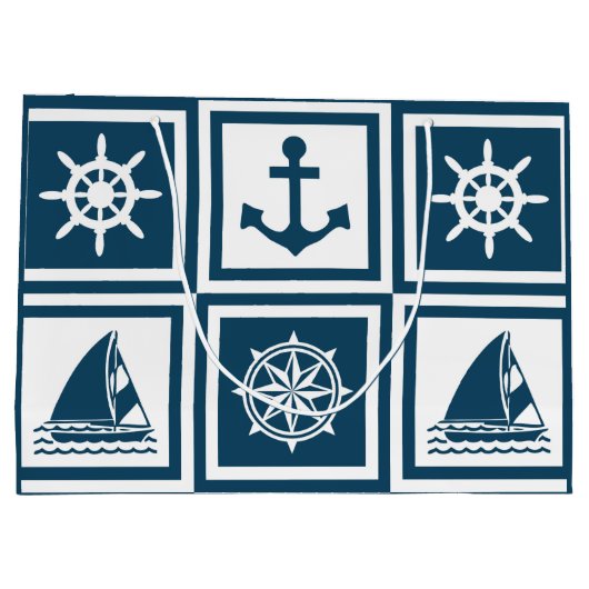 Nautisch thematisch ontwerp groot cadeauzakje (Achterkant)