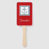 Nautisch thematisch ontwerp handwaaier (Achterkant)
