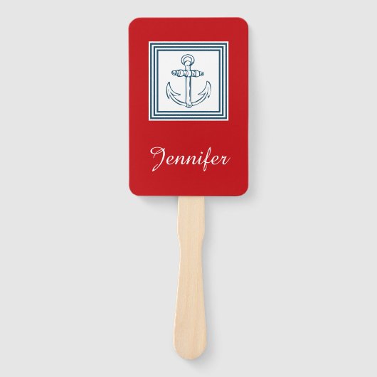 Nautisch thematisch ontwerp handwaaier (Voorkant)