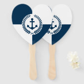 Nautisch thematisch ontwerp handwaaier (Voorkant en achterkant)