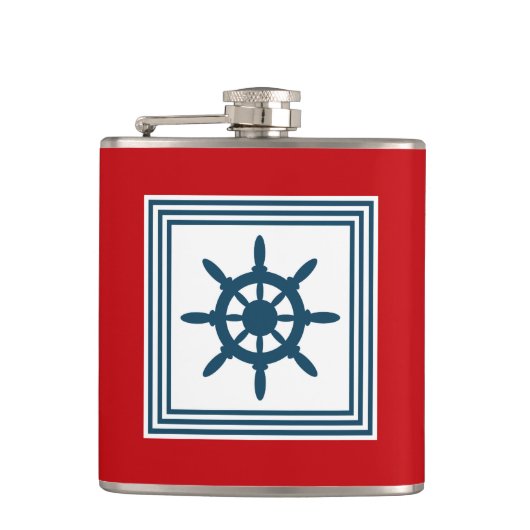 Nautisch thematisch ontwerp heupfles (Voorkant)