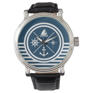 Nautisch thematisch ontwerp horloge