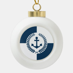 Nautisch thematisch ontwerp keramische bal ornament