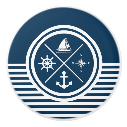 Nautisch thematisch ontwerp keramische knop (Voorkant)