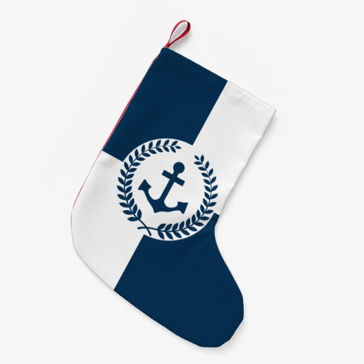 Nautisch thematisch ontwerp kleine kerstsok (Voorkant (Hangend))