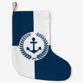 Nautisch thematisch ontwerp kleine kerstsok (Voorkant)