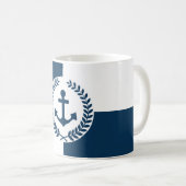 Nautisch thematisch ontwerp koffiemok (Voorkant rechts)