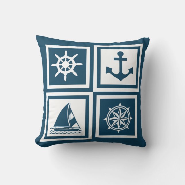 Nautisch thematisch ontwerp kussen (Voorkant)