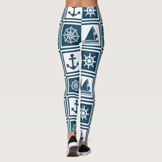 Nautisch thematisch ontwerp leggings (Achterkant)