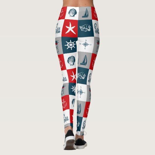 Nautisch thematisch ontwerp leggings (Achterkant)