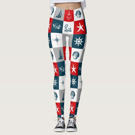 Nautisch thematisch ontwerp leggings (Voorkant)