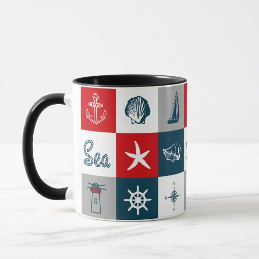 Nautisch thematisch ontwerp mok (Links)