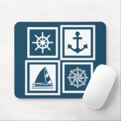 Nautisch thematisch ontwerp muismat (Met muis)