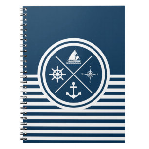 Nautisch thematisch ontwerp notitieboek
