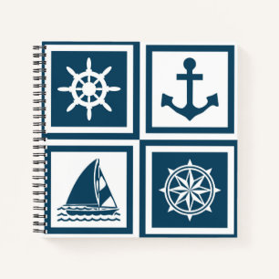 Nautisch thematisch ontwerp notitieboek