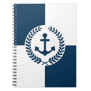 Nautisch thematisch ontwerp notitieboek