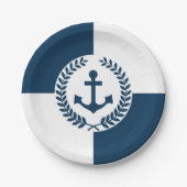 Nautisch thematisch ontwerp papieren bordje (Voorkant)