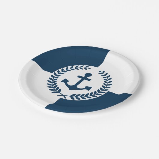 Nautisch thematisch ontwerp papieren bordje (Gekanteld)