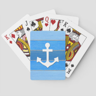 Nautisch thematisch ontwerp pokerkaarten
