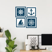 Nautisch thematisch ontwerp poster (Thuiskantoor)