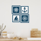 Nautisch thematisch ontwerp poster (Keuken)