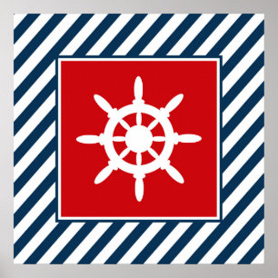 Nautisch thematisch ontwerp poster