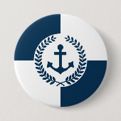 Nautisch thematisch ontwerp ronde button 7,6 cm (Voorkant)