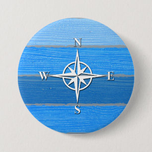 Nautisch thematisch ontwerp ronde button 7,6 cm