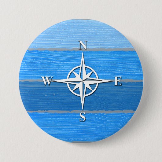 Nautisch thematisch ontwerp ronde button 7,6 cm (Voorkant)