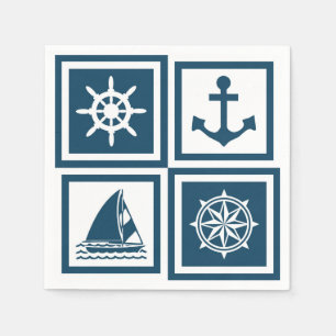 Nautisch thematisch ontwerp servet