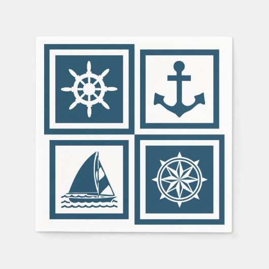 Nautisch thematisch ontwerp servet (Voorkant)