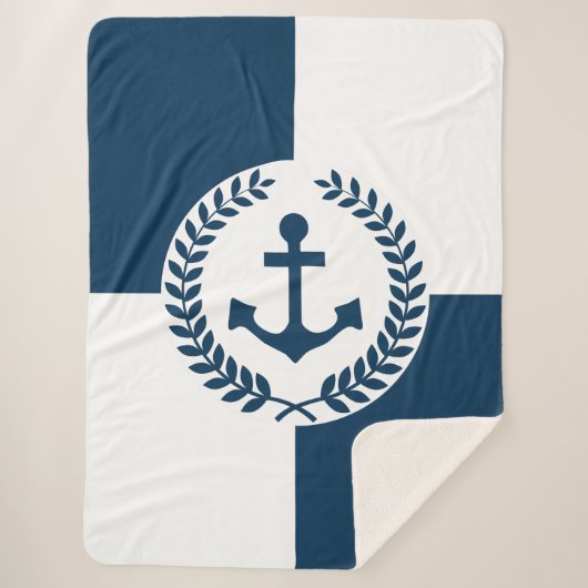 Nautisch thematisch ontwerp sherpa deken (Voorkant)