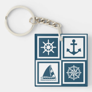Nautisch thematisch ontwerp sleutelhanger