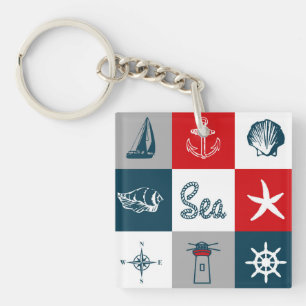 Nautisch thematisch ontwerp sleutelhanger