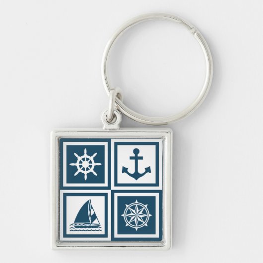 Nautisch thematisch ontwerp sleutelhanger (Voorkant)