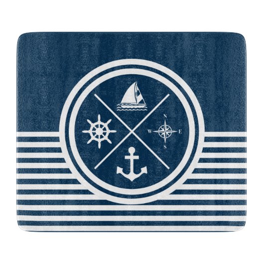 Nautisch thematisch ontwerp snijplank (Voorkant)