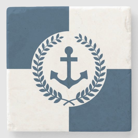 Nautisch thematisch ontwerp stenen onderzetter (Voorkant)