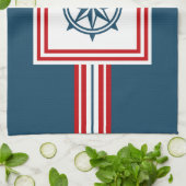 Nautisch thematisch ontwerp theedoek (Gevouwen)
