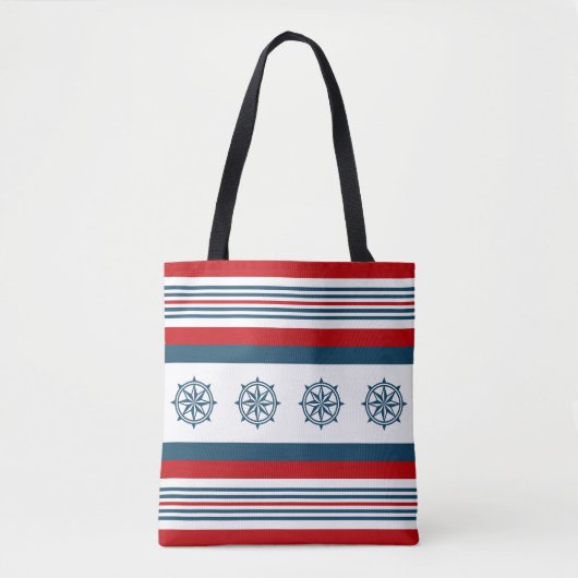 Nautisch thematisch ontwerp tote bag (Voorkant)