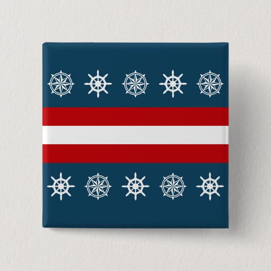 Nautisch thematisch ontwerp vierkante button 5,1 cm (Voorkant)