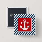 Nautisch thematisch ontwerp vierkante button 5,1 cm (Voorkant /achterkant)