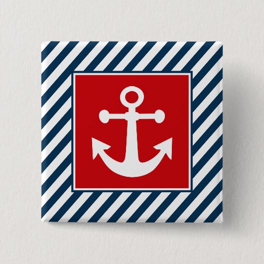 Nautisch thematisch ontwerp vierkante button 5,1 cm (Voorkant)