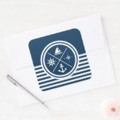 Nautisch thematisch ontwerp vierkante sticker (Envelop)