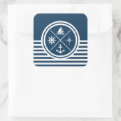 Nautisch thematisch ontwerp vierkante sticker (Tas)
