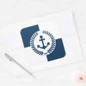 Nautisch thematisch ontwerp vierkante sticker (Envelop)