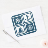 Nautisch thematisch ontwerp vierkante sticker (Envelop)